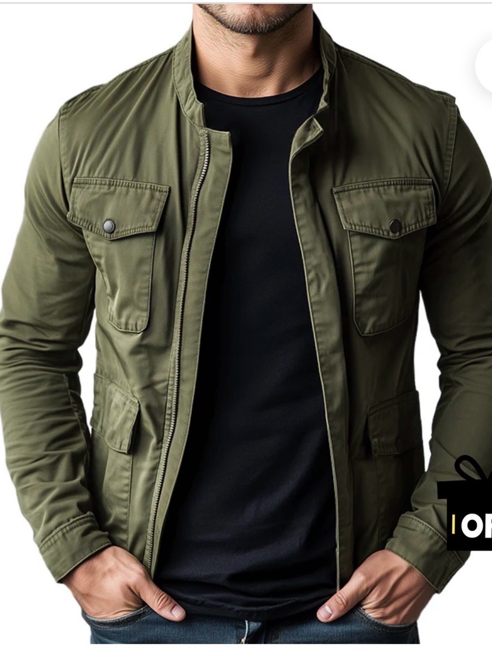 Men's Retro Casual Cotton Zipper Stand Collar Jacket